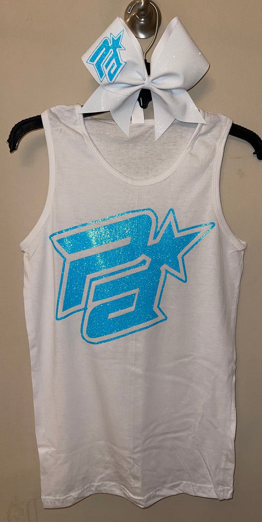 Neon Blue Glitter PA Tank