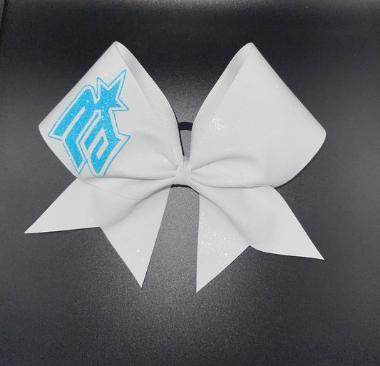 Neon Blue Glitter PA Bow